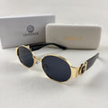 Oval Gold Frame Sunglasses - Premium Metal Designer Shades